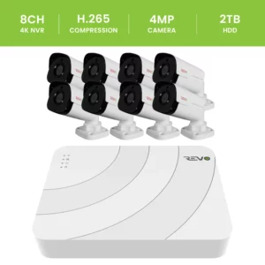 Ultra HD 8CH 2TB NVR Security System with 8 Cameras | Revo America